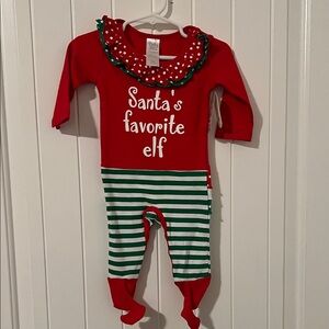 Festive Red and Green Kids Elf Footies